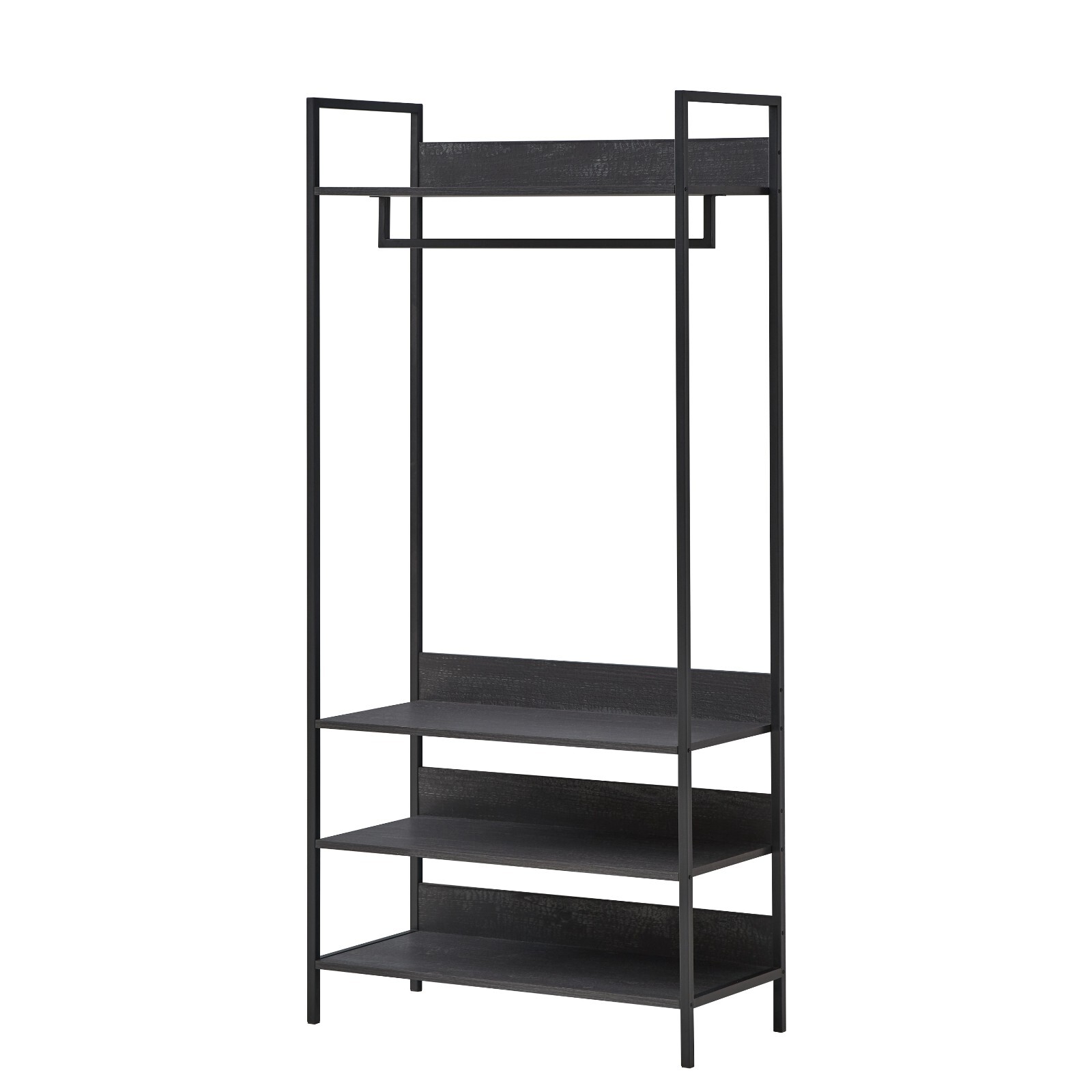 Industrial Open Wardrobe Storage Unit Clothes Rail Shelves Hanging Rack