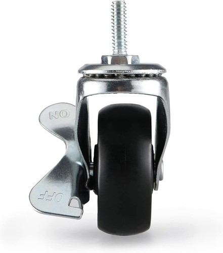 Casters Set of 4, Heavy Duty Industrial Castors, 2 Inch Wheels for Shelves, Wire - Picture 4 of 7