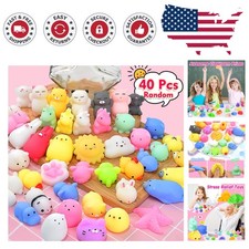 Non-Toxic 40pcs Mini Mochi Squishy Toys - Ideal for Goodie Bags  Easter Fillers