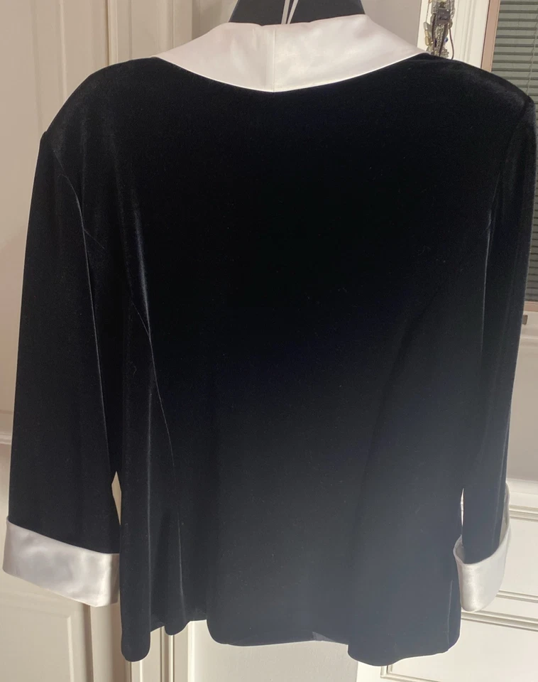 Alex Evenings 女式正式天鹅绒礼服夹克 XL 码 — 第 3/4 张图片