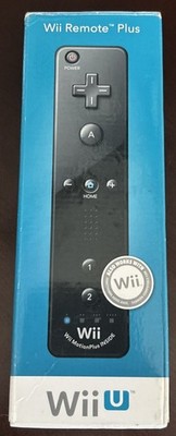 Nintendo Wii/Wii U Motion Plus Remote Controller Black IN BOX with Grip Cover