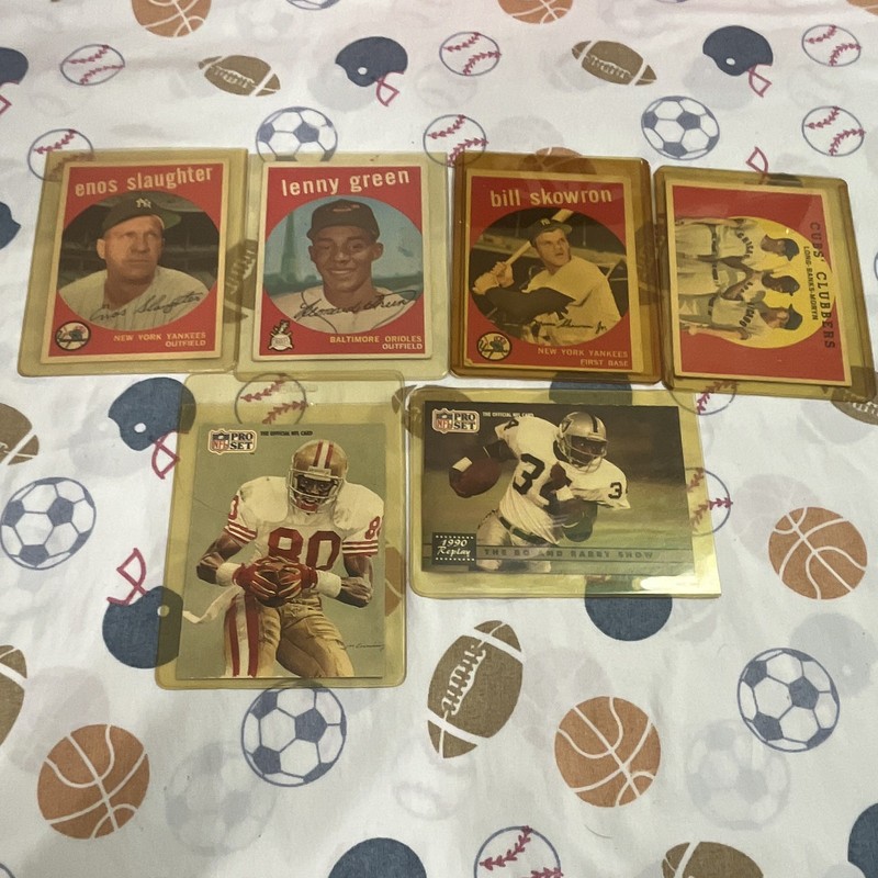 Pro Set 1990 Super Bowl XXV Anniversary 6-Card Lot Rice Sanders Yankees