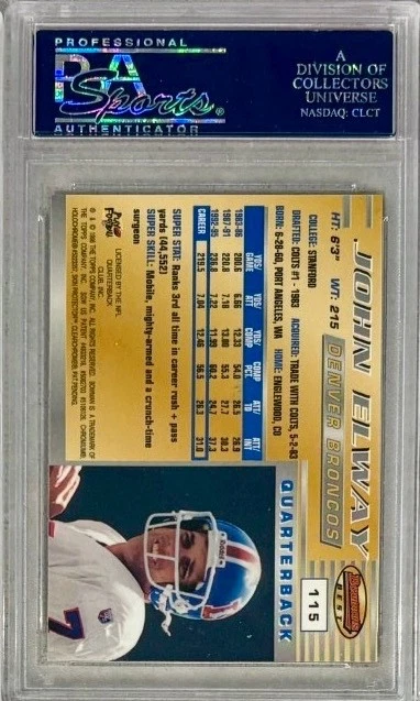 1996 Bowman's Best #115 John Elway Super Bowl XXXI PSA 9 POP 2 (nenhum maior) - Imagem 2 de 2