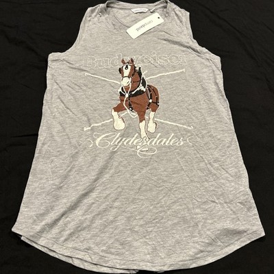 Budweiser Clydesdale Sleeveless Shirt Size Small Gray Camp David NWT A27