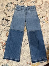 Abercrombie And Fitch Girls Ultra Wide Leg Jeans Two Tone 13/14 Short