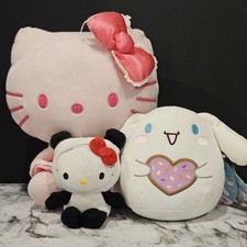Hello Kitty Plush Lot of 3  Squishmallows Cinnamoroll   Read