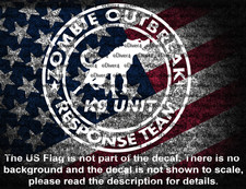 Zombie Outbreak Response Team K9 Unit Vinyl Car Window Decal Sticker Us Seller