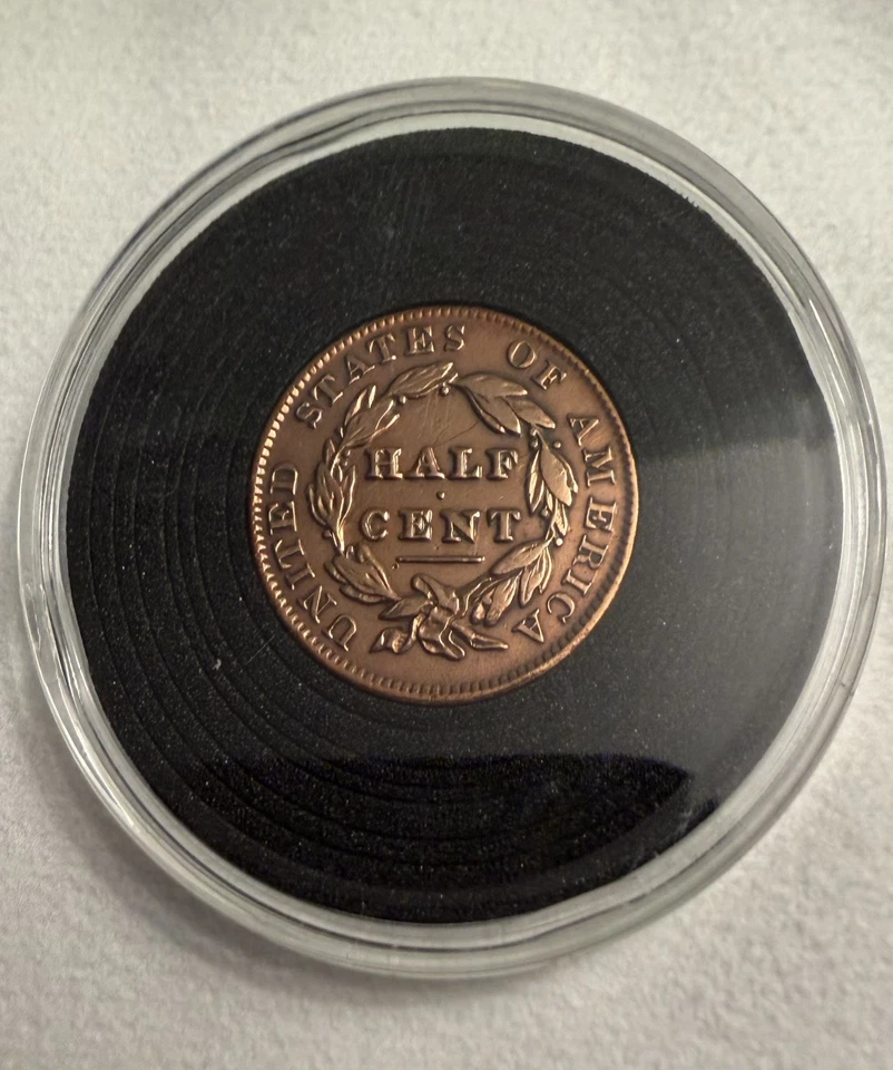 1835 Classic Head Half Cent : collector coin full/ Nice detail and color. - Image 2 of 2