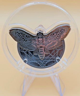 Tanzania 2018 Death s Head Hawkmoth 2 oz Silber Black Proof Schmetterlingsform