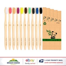 Eco-Conscious Bamboo Toothbrushes, Gentle Bristles for Sensitive Gums, 10 Pack