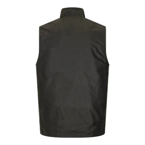 New Mens English Waxed Green Vest - Man Wax Olive Vest image 3