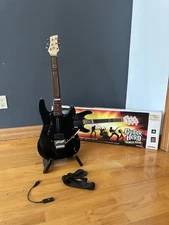 CIB Boxed Guitar Hero Logitech WOOD Wireless Guitar w Dongle! PS5 PS4 PS3 Tested