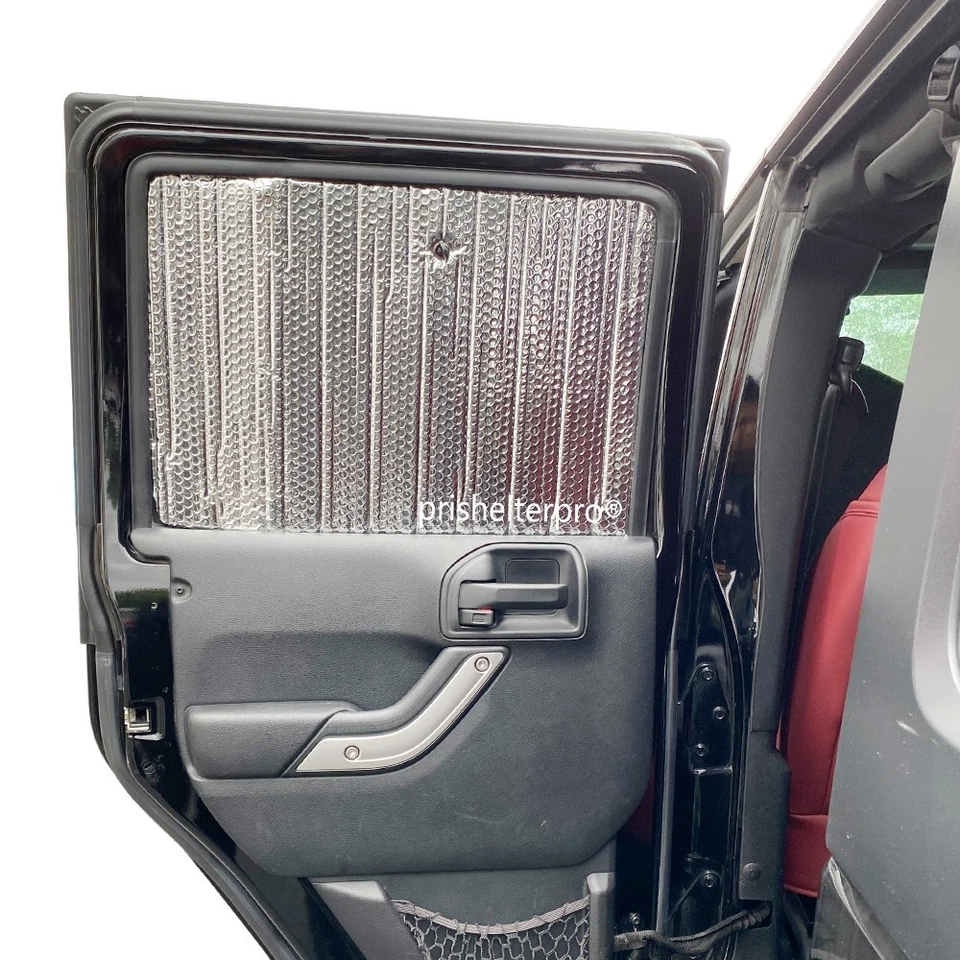 Parasol de privacidad apto para Jeep Wrangler 2007-2017 4 puertas ventana lateral negro plateado Foto 2 de 4
