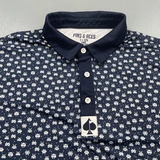 Pins & Aces Golf Polo Shirt Mens Large Space Invaders Atari Video Game LTD ED #1