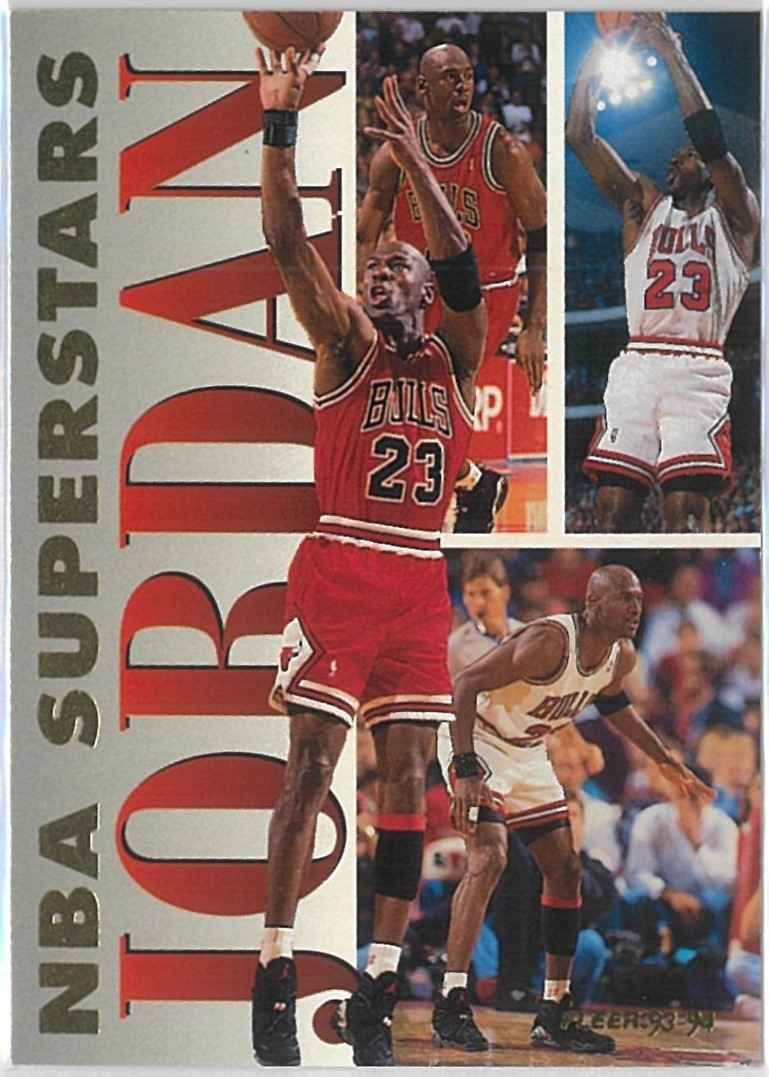 1993-94 Fleer MICHAEL JORDAN NBA Superstars #7 of 20 - NBA Bulls RARE 90s insert