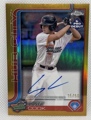 2025 Topps Pro Debut #PD-188 CASEY COOK Orange Foil  15/50 AUTO
