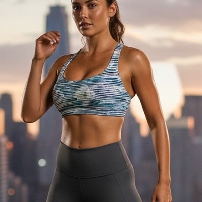 Lululemon  Blue Free to Be Bra Blury Belle Multi / Deep Zinfandel 2