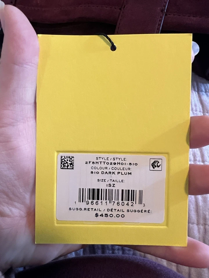 Bolso de Mano Marc Jacob’s Mediano Gamuza Ciruela Oscura Nuevo con Etiquetas y Bolsa para el Polvo Foto 4 de 4