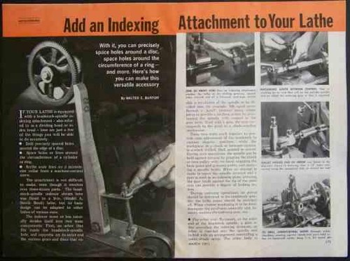 INDEXING ATTACHMENT How-To build PLANS 9" South Bend