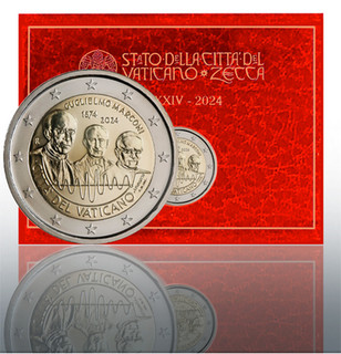 RARO 2 EURO VATICANO 2024 FDC 150° NASCITA GUGLIELMO MARCONI IN FOLDER