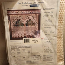 HERITAGE LACE CURTAIN ROSE  54" X 24" TIER ECRU (BEIGE)  NEW MADE IN THE USA