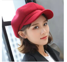 Ladies Women Girl Wool Blend Baker Boy Peaked Cap Newsboy Hat Retro Beret Cap UK