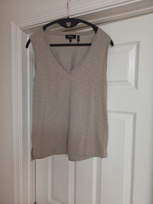 Theory Tank Sz S, Taupe Knit, Very Nice Condition Pilling 17ptp 21L