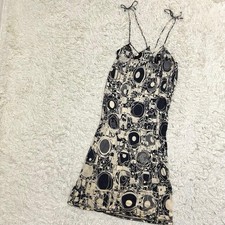 USED CHANEL CC COCO MARK BUBBLE 100% SILK SWIMSUIT ONE PIECE ACCEPTABLE