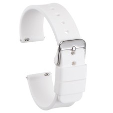 Silicone Watch Band 22mm Quick Release Soft Rubber Watch Strap, White