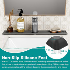 Stone Faucet Mat for Kitchen Sink - Quick Dry Diatomite Sink Splash Guard, Pr...