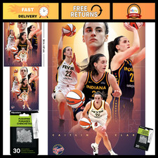 WNBA Indiana Fever Caitlin Clark Wall Poster 22.37" x 34" with Push Pins - Sport