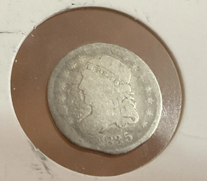 1835 Half Dime Clipped Planchet M009 - Image 2 of 4