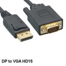 Kentek 6' DisplayPort to VGA HD-15 Cable 28AWG for LCD CRT Projector Monitor Mac