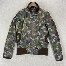 Vintage Lost Enterprises Jacket Women Medium Camo Zip Button Skate 90's Y2k