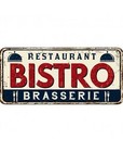 Huge 1m French Bistro Brasserie Sign Plaque - Steel Wall Mounted Shabby Chic