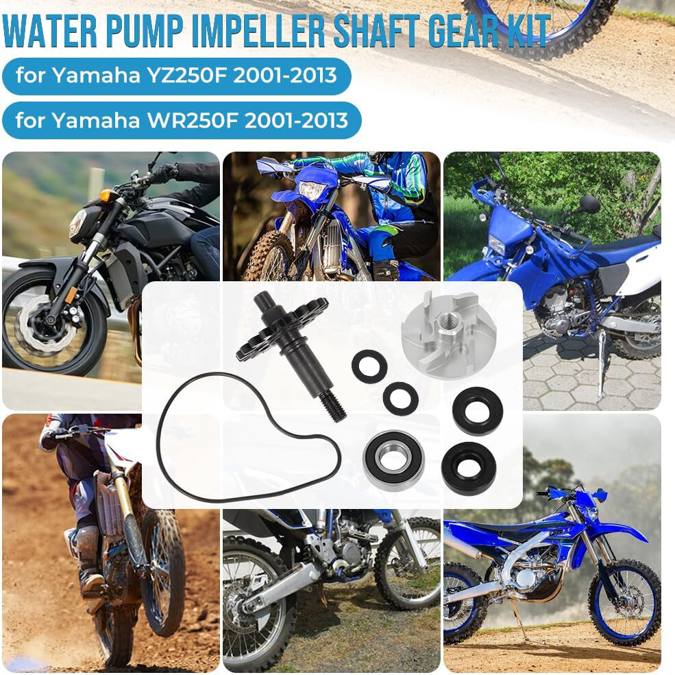 For Yamaha YZ250F Water Pump Impeller Shaft Gear Kit 2001 2002 2003 2004 - 2013