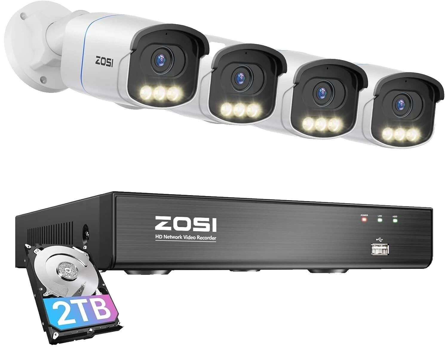 Infrarrojo ZOSI IP y sistemas de cámaras de seguridad inteligente