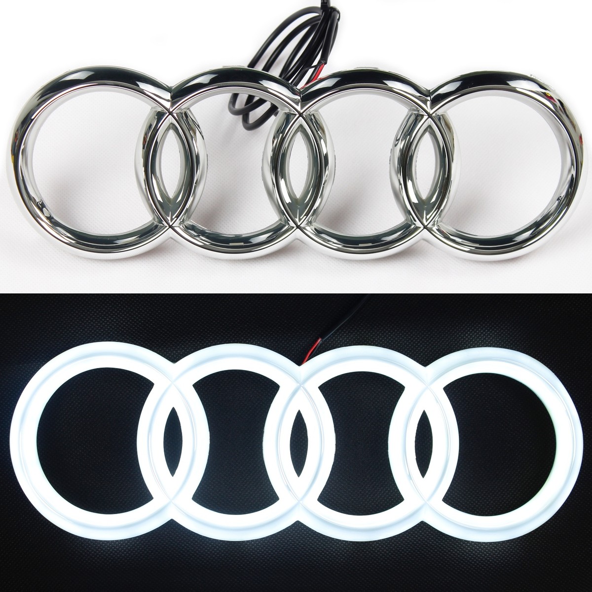 AUDI LED EMBLEM BADGE LIGHT FRONT LOGO RINGS GRILL A6 A7 Q3 Q4 Q5  MULTICOLOR