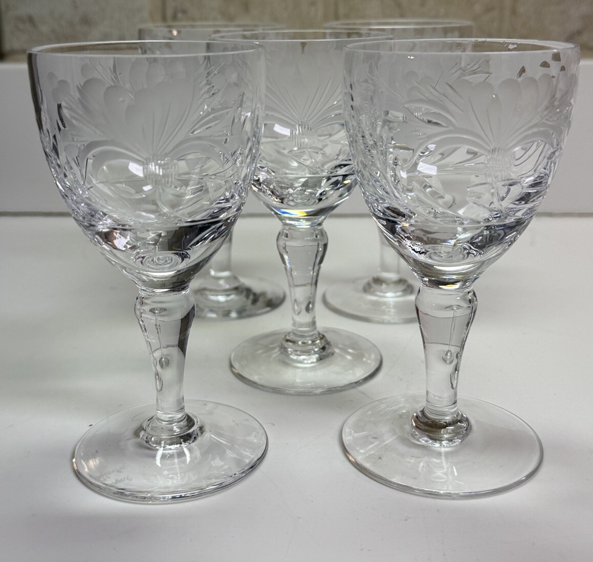 Royal Brierley Honeysuckle Wine Glasses-Set of 5