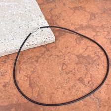 Sterling Silver Black Rubber Cord 2mm Necklace NEW Various Lengths Lobster Clasp
