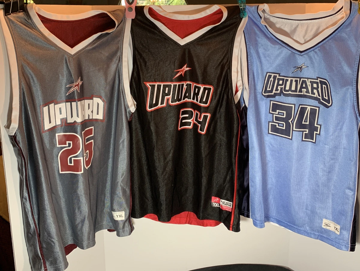 Lot Of 3 Reversible Upward Sports Basketball Jerseys All Size YXL Multi Colors