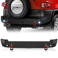 Rear Bumper for 2007-2014 Toyota FJ Cruiser 1st Gen Off-Road w/2x18W LED Lights