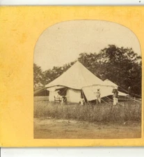 A Hill Tent Lascars Officer Hyderabad India Capt Allan N Scott Stereoview c1860