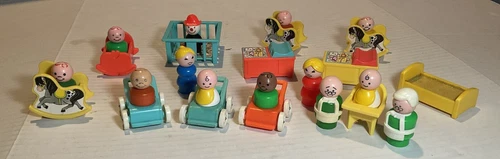 Vintage Fisher Price Little People Vintage Nursery Set -  25 pieces