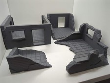 Urban Nesting Ruined Large Buildings 28mm 1:56 20mm Wargames Model Scatter