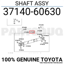 3714060630 Genuine Toyota SHAFT ASSY 37140-60630
