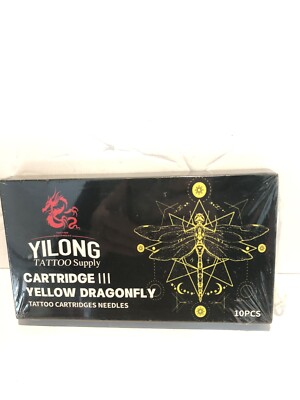 10 PC/box Cartridge Needles Yellow Dragonfly III Professional For Tattoo Machine