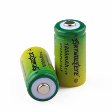 2pcs SKYWOLFEYE 16340 RCR123A 3.7V 1800mAh Rechargeable Battery Cell Batteries