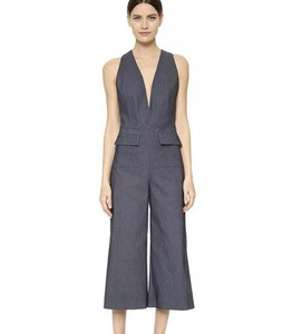 white low cut jumpsuit