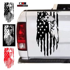Distressed American Flag Eagle Graphics Truck Tailgate Vinyl Decal Sticker 1pcs